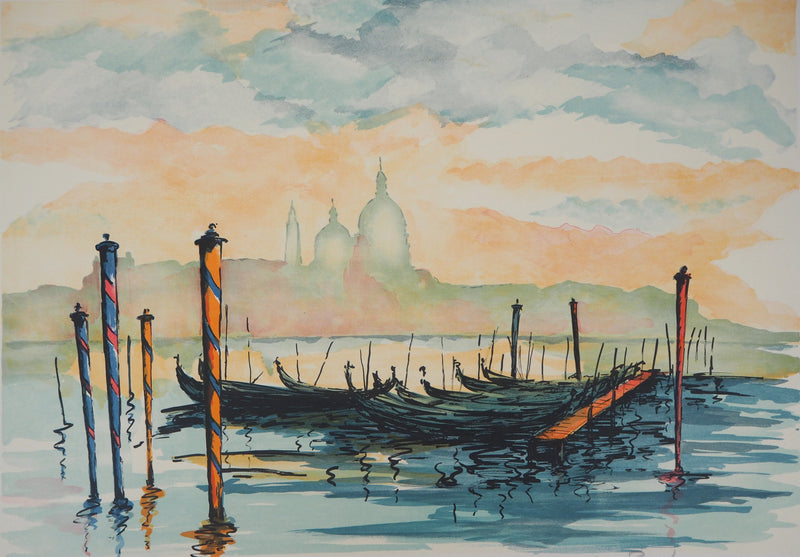 Jean-Pierre LAURENT : Matin à Venise - Lithographie (détail)