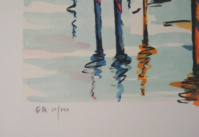 Jean-Pierre LAURENT : Matin à Venise - Lithographie (détail)