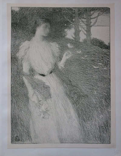 Ernest LAURENT : Soir d'octobre - Lithographie