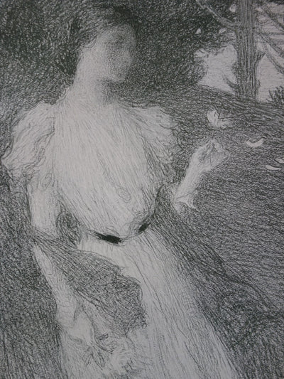 Ernest LAURENT : Soir d'octobre - Lithographie (détail)