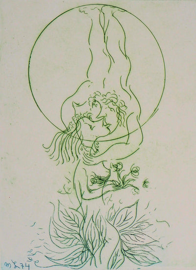 Meyer LAZAR : Cantique des Cantiques, Le plus doux baiser, Gravure originale (photo de détail 2) - Crédit photo : Galerie Art.Paris
