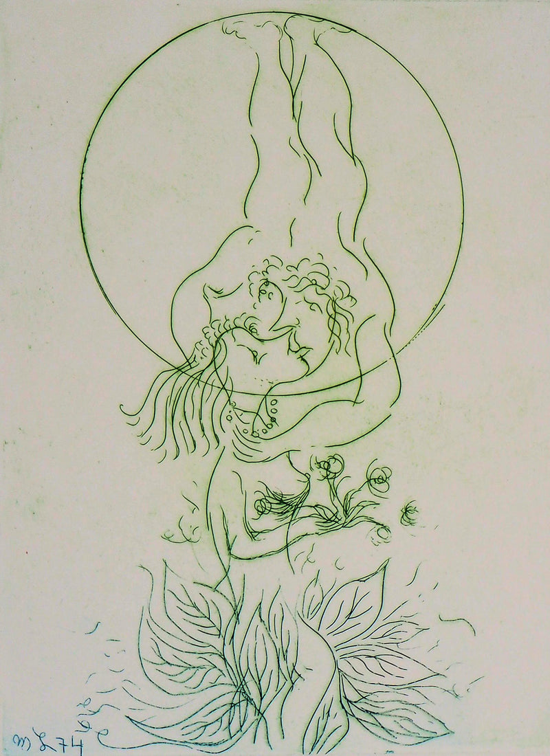 Meyer LAZAR : Cantique des Cantiques, Le plus doux baiser, Gravure originale (photo de détail 2) - Crédit photo : Galerie Art.Paris