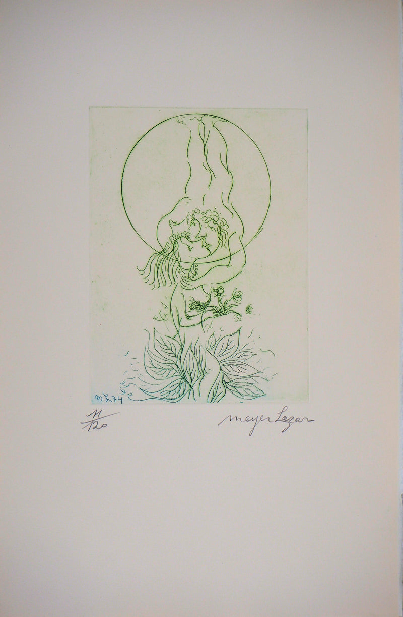 Meyer LAZAR : Cantique des Cantiques, Le plus doux baiser, Gravure originale (vue générale) - Crédit photo : Galerie Art.Paris