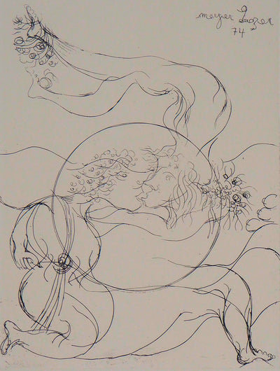 Meyer LAZAR : Cantique des Cantiques, Sphère amoureuse, Gravure originale (photo de détail 2) - Crédit photo : Galerie Art.Paris