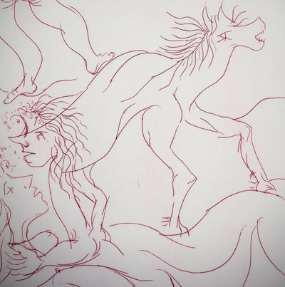 Meyer LAZAR : Cantique des Cantiques, Les acrobates amoureux, 1974 - Lithographie (détail)