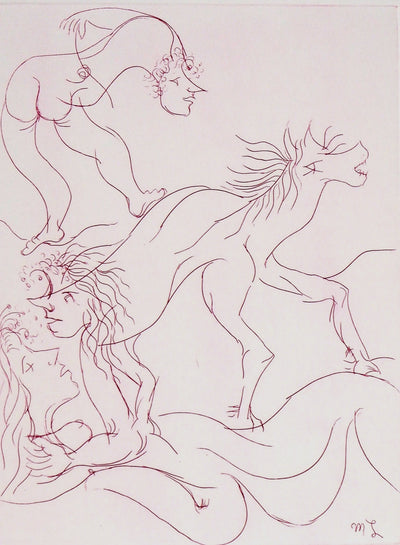 Meyer LAZAR : Cantique des Cantiques, Les acrobates amoureux, 1974 - Lithographie (détail)