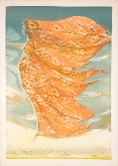 Pierre LE COLAS : Femme vaporeuse - Lithographie (détail)