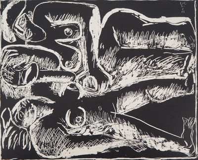  LE CORBUSIER : Trois personnages couchés, 1957 - Lithographie
