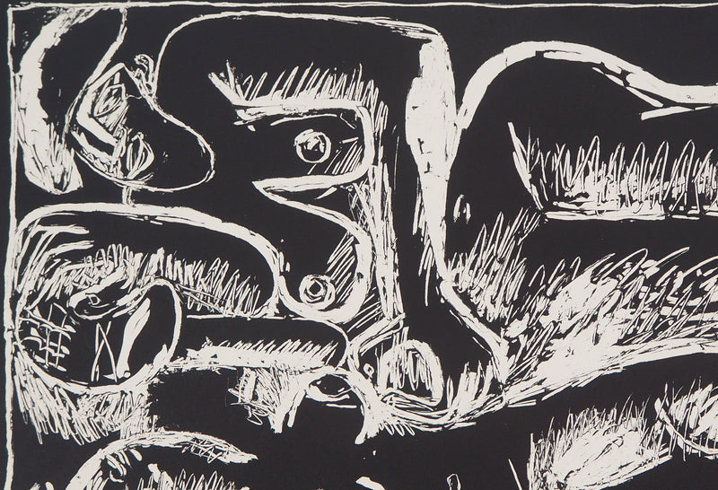  LE CORBUSIER : Trois personnages couchés, 1957 - Lithographie (détail)