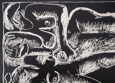  LE CORBUSIER : Trois personnages couchés, 1957 - Lithographie (détail)