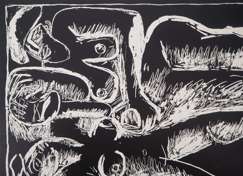  LE CORBUSIER : Trois personnages couchés, 1957 - Lithographie (détail)