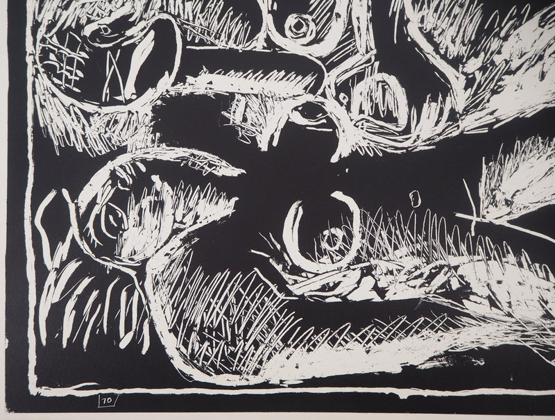  LE CORBUSIER : Trois personnages couchés, 1957 - Lithographie (détail)