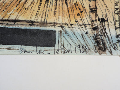 Jean Luc LE GALL : Le moulin en Picardie, 1984 - Aquarelle (détail)