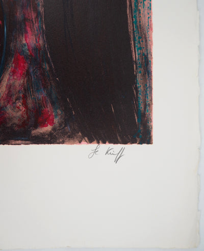 Linda LE KINFF : Femme aux fleurs - Lithographie (détail)