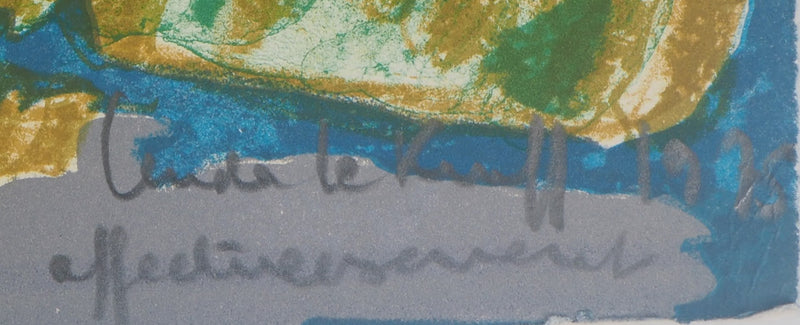Linda LE KINFF : Hameau au clair de lune - Lithographie (détail)