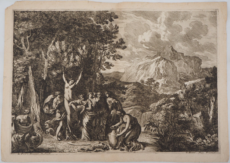  LE POTRE : La naissance - Gravure (détail)