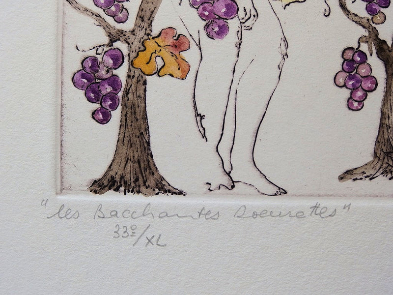  LE RAINVILLE : Les Bacchantes soeurettes - Gravure (détail)