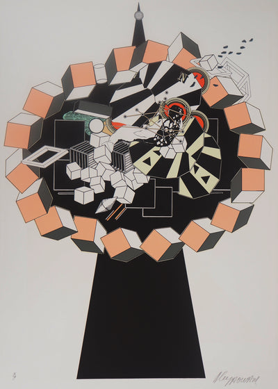 Alain LE YAOUANC : Korkozégone - Lithographie (détail)