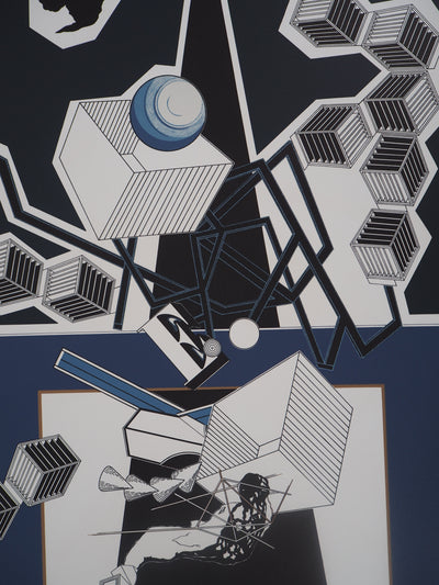 Alain LE YAOUANC : La neuvième maison - Lithographie (détail)