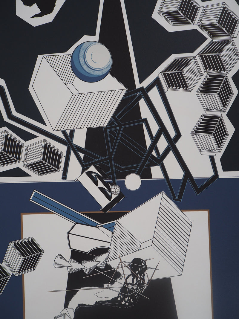 Alain LE YAOUANC : La neuvième maison - Lithographie (détail)