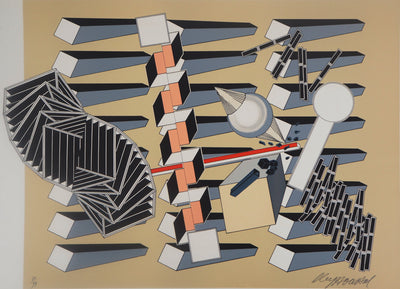 Alain LE YAOUANC : L'univers infini - Lithographie (détail)