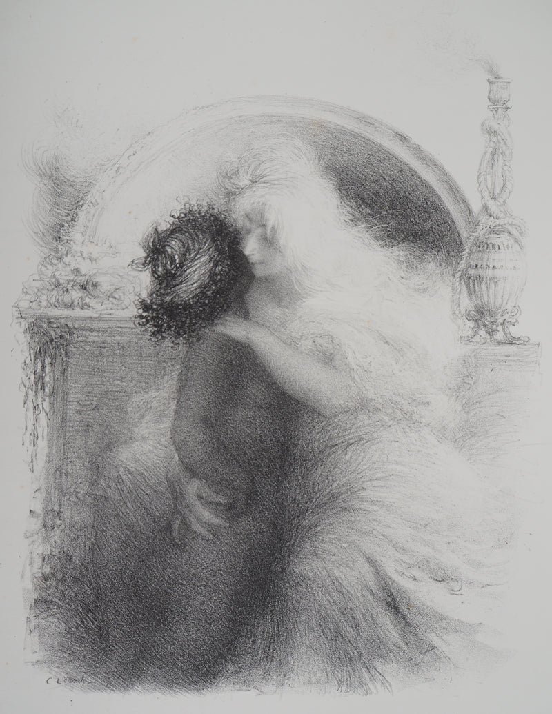 Charles LEANDRE : Tendresse - Lithographie