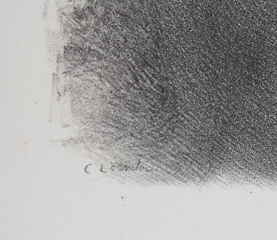 Charles LEANDRE : Tendresse - Lithographie (détail)
