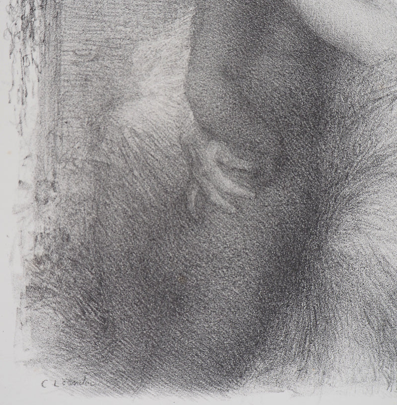 Charles LEANDRE : Tendresse - Lithographie (détail)