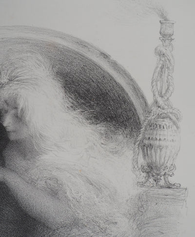 Charles LEANDRE : Tendresse - Lithographie (détail)