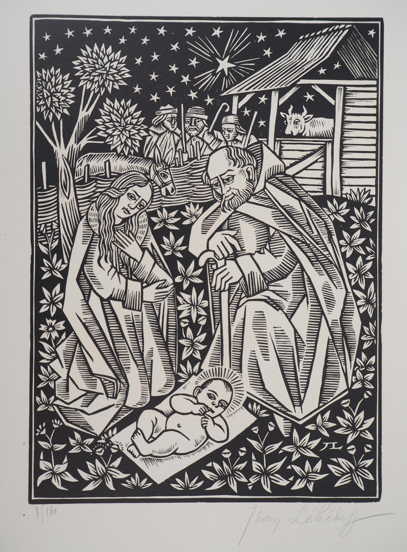 Jean LEBEDEFF : Nativité, 1926 - Gravure sur bois