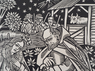 Jean LEBEDEFF : Nativité, 1926 - Gravure sur bois (détail)