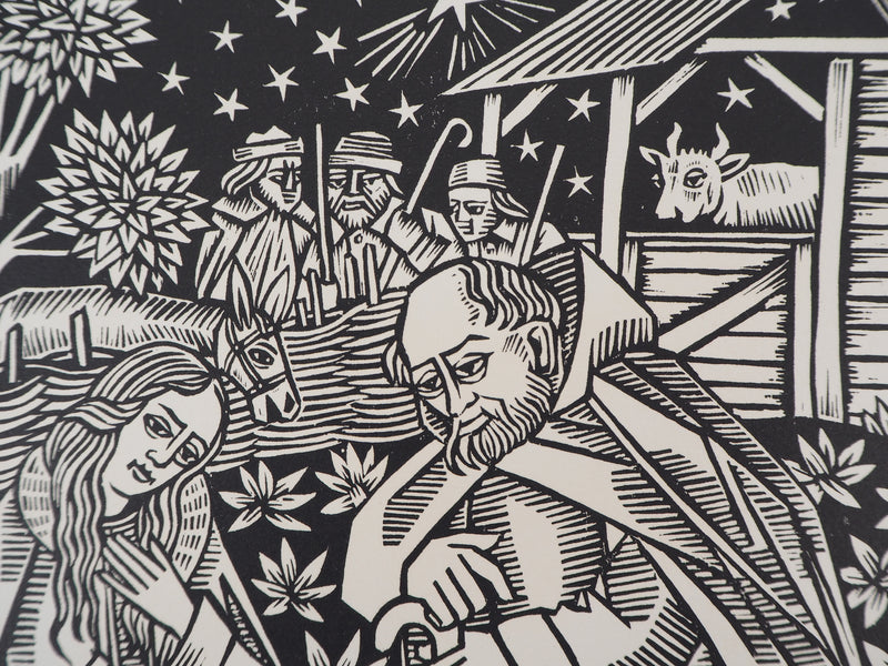 Jean LEBEDEFF : Nativité, 1926 - Gravure sur bois (détail)