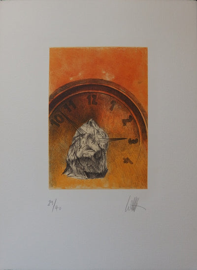 Jean LECOULTRE : Le temps - Lithographie (détail)