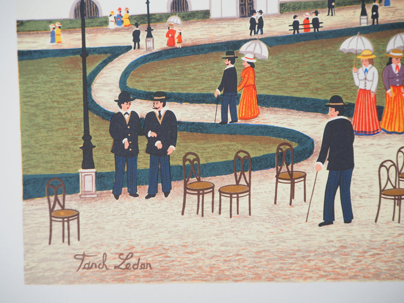 Fanch LEDAN : Monaco : Casino de Monte Carlo - Lithographie (détail)