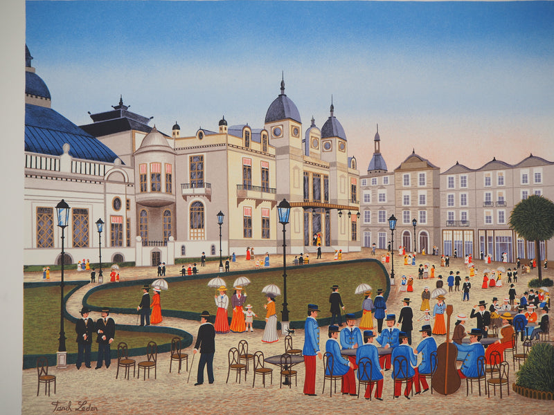 Fanch LEDAN : Monaco : Casino de Monte Carlo - Lithographie (détail)