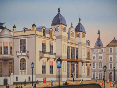 Fanch LEDAN : Monaco : Casino de Monte Carlo - Lithographie (détail)