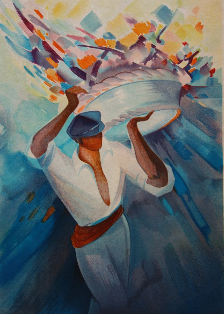 Janick LEDERLE : Pannier fantastique - Lithographie (détail)