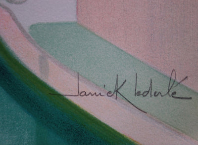 Janick LEDERLE : Petit canal à Venise - Lithographie (détail)