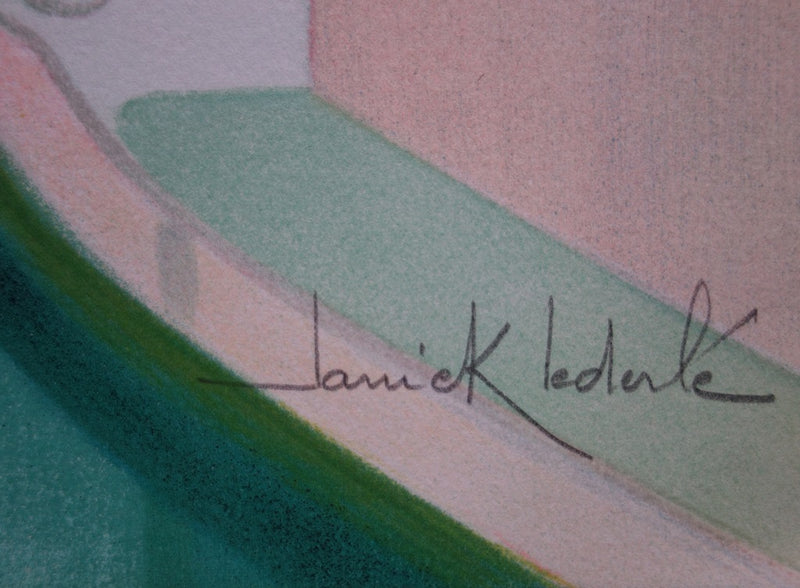 Janick LEDERLE : Petit canal à Venise - Lithographie (détail)