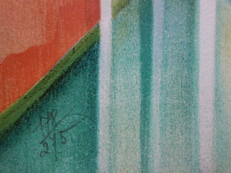 Janick LEDERLE : Petit canal à Venise - Lithographie (détail)