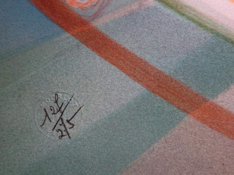 Janick LEDERLE : Retour de pèche - Lithographie (détail)