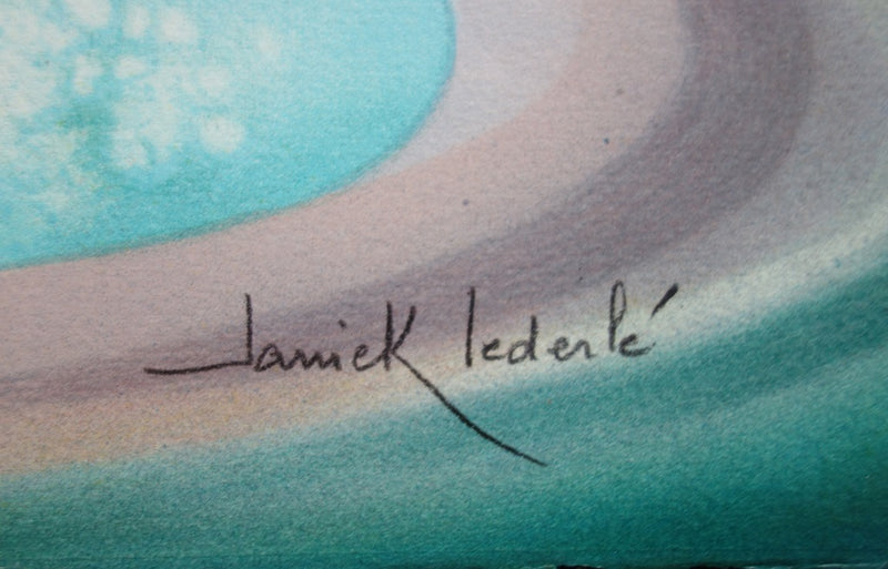 Janick LEDERLE : Trimaran, Régate fantastique - Lithographie (détail)