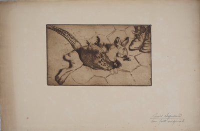 Louis LEGRAND : Lièvre et Faisan - Gravure (détail)