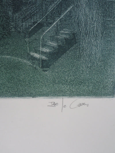 Ian LEGWEN : Avenue Bloomfield - Gravure (détail)