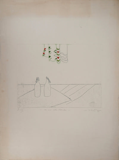 Gudrun VAN LEITNER : Les deux bouteilles, 1975 - art