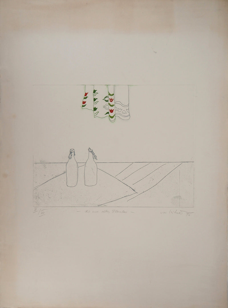 Gudrun VAN LEITNER : Les deux bouteilles, 1975 - art