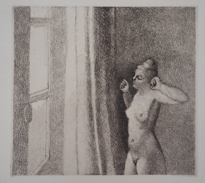 Philippe LELIEVRE : Femme nue - Gravure (détail)