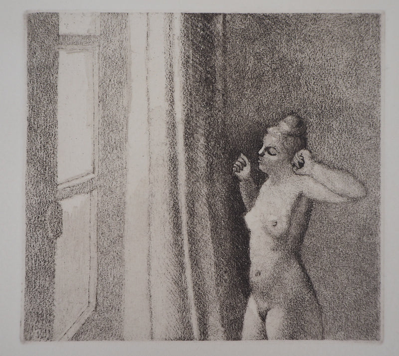 Philippe LELIEVRE : Femme nue - Gravure (détail)