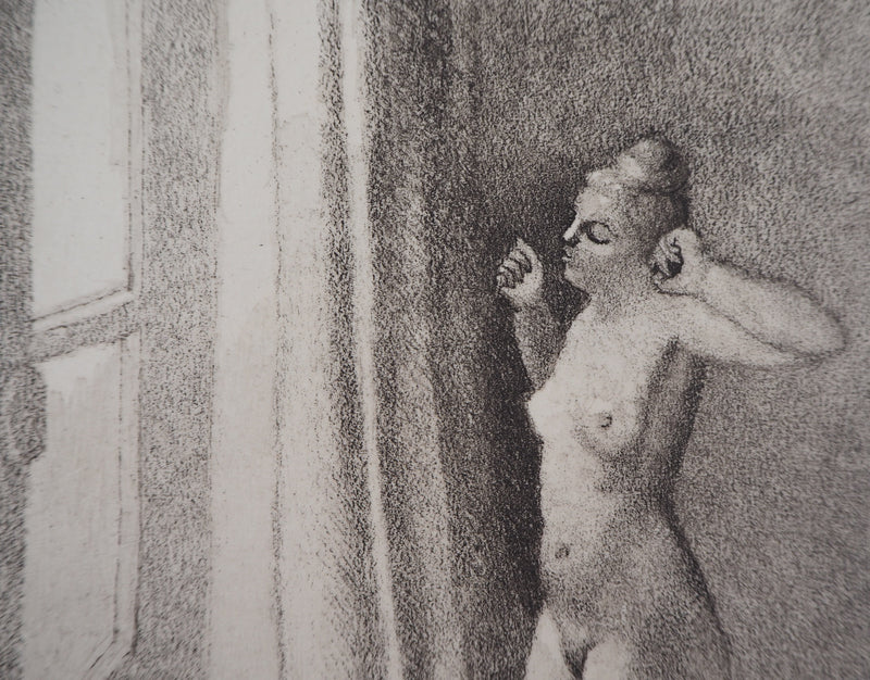 Philippe LELIEVRE : Femme nue - Gravure (détail)