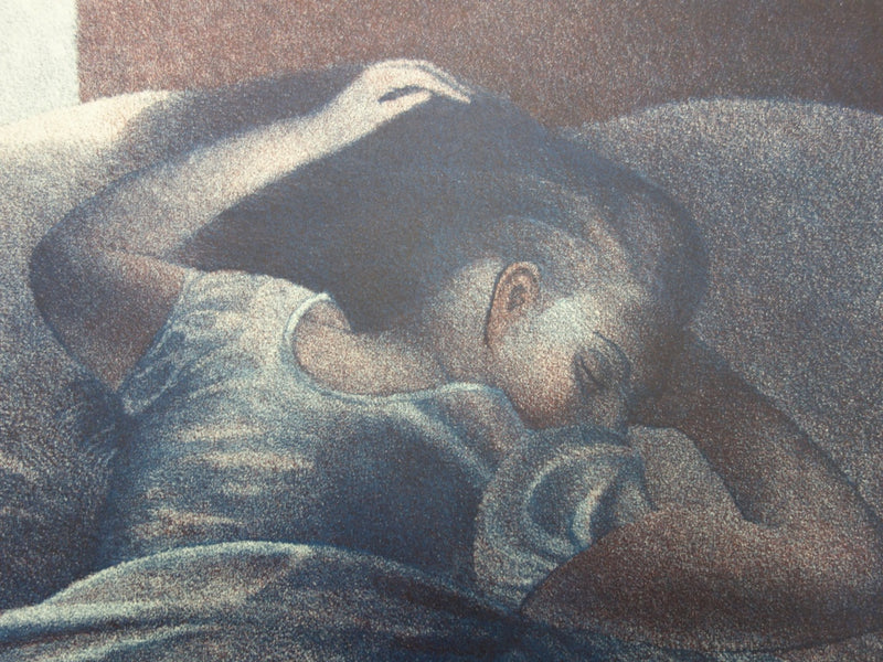 Philippe LELIEVRE : Petite dormeuse - Gravure (détail)